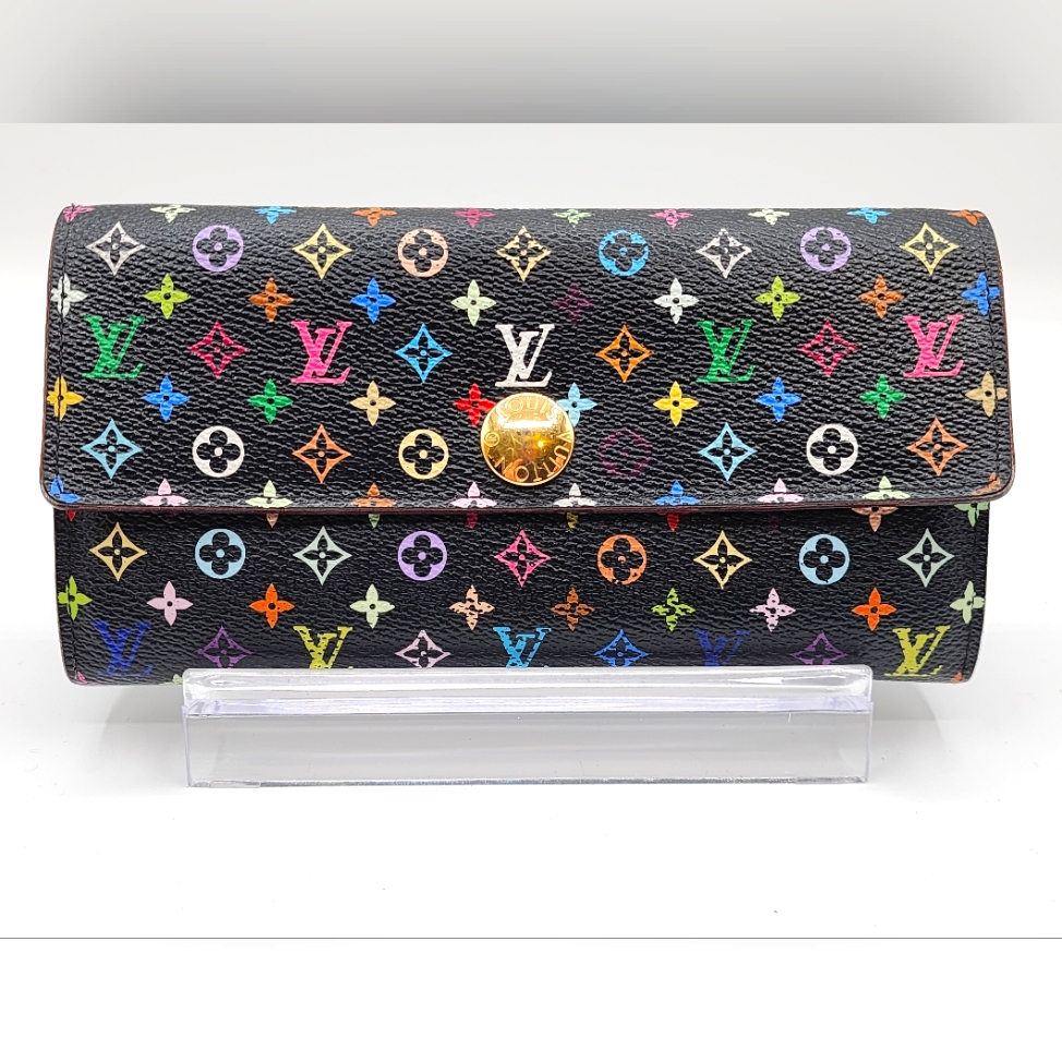 Louis Vuitton Black Multicolor Sarah Wallet